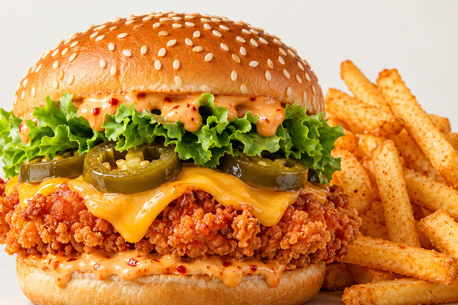Acılı Tavuk Burger